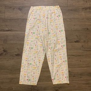 Y2K White Fruit Print Pajama Pants By Route 66 In Size Small.